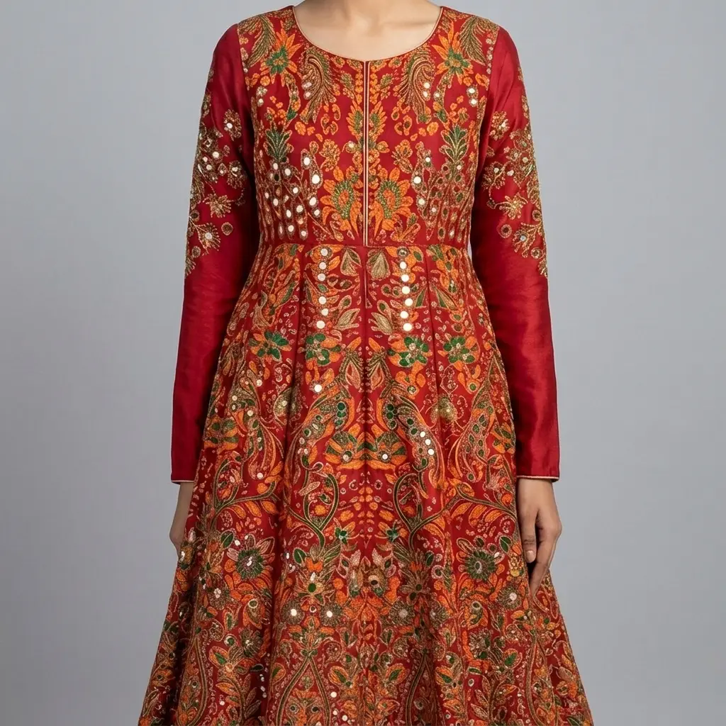 Full Mirror Block Printed Maxi with Kencan Dupatta | KQ122 - Image 3