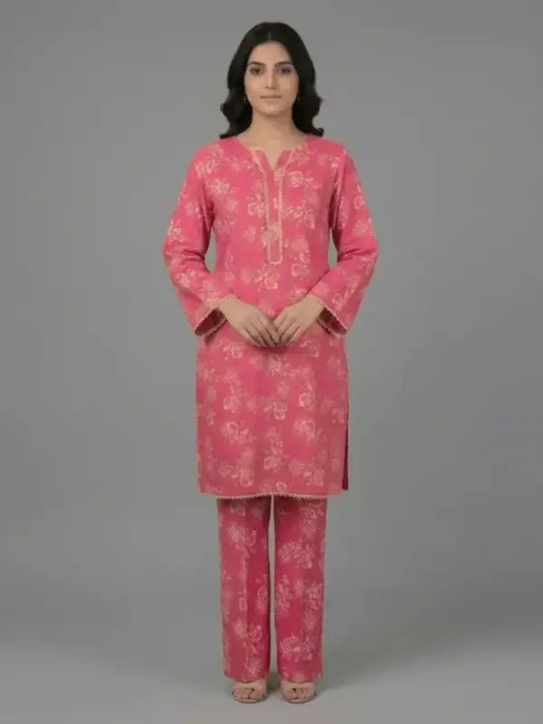 Cotton Silk Lace Detail 2-Piece Suit | KQ167