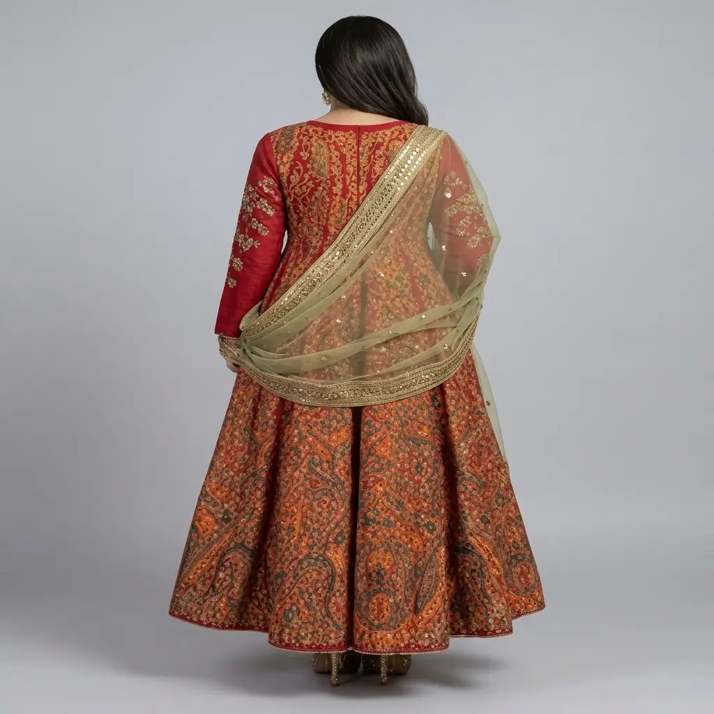 Full Mirror Block Printed Maxi with Kencan Dupatta | KQ122 - Image 2