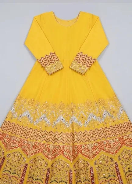 Half Mirror Block Printed Maxi with Kencan Dupatta | KQ116 - Image 4