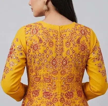 Full Mirror Block Printed Maxi with Kencan Dupatta | KQ120 - Image 4