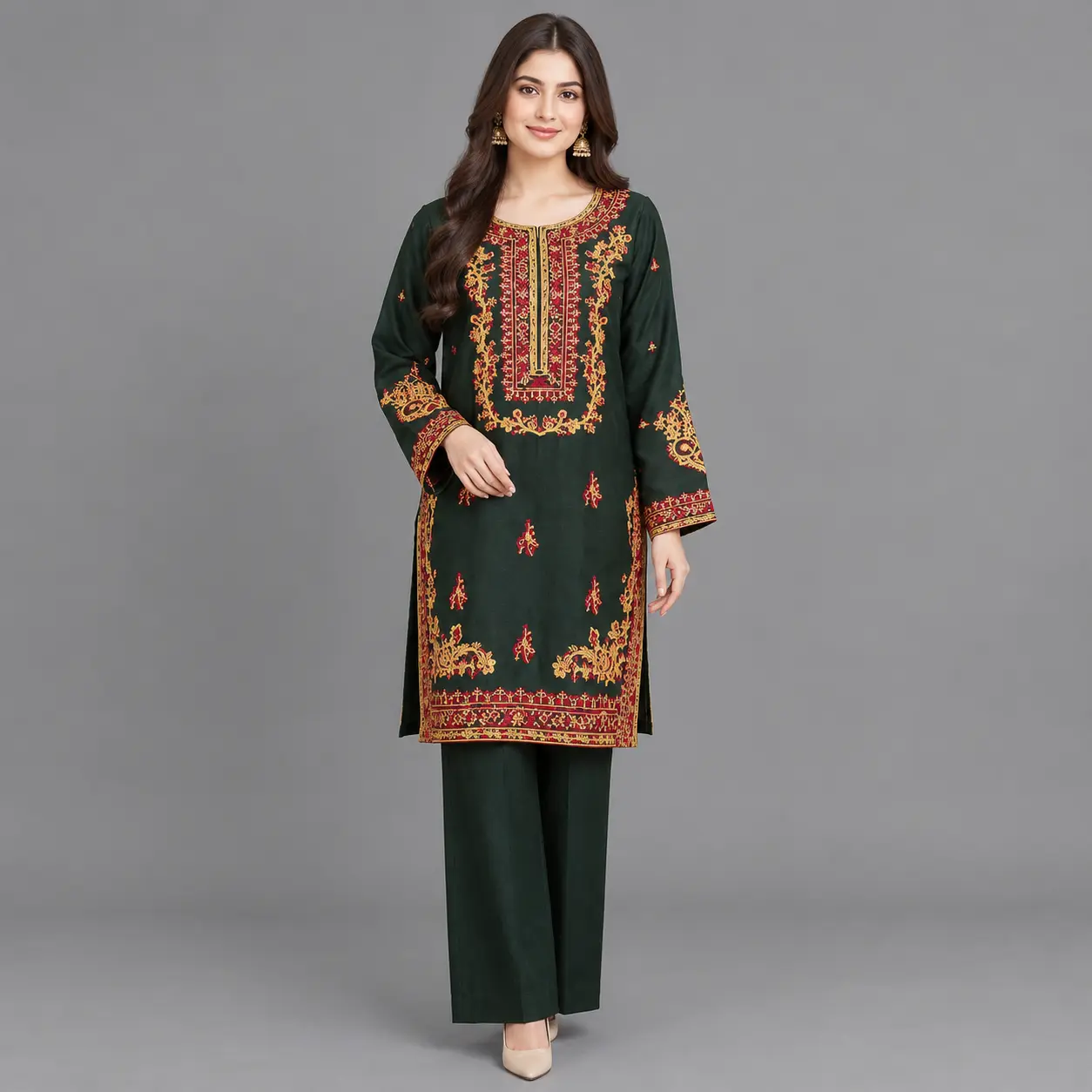 Embroidered 2-Piece Suit | Kehkashan Collection