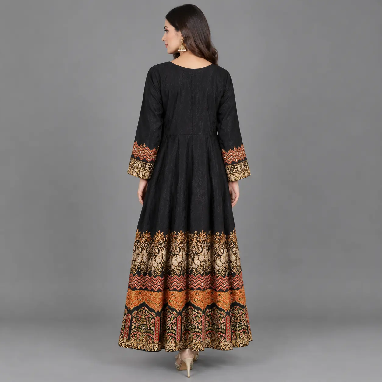 Half Mirror Embroidered Maxi | Kehkashan Collection - Image 2