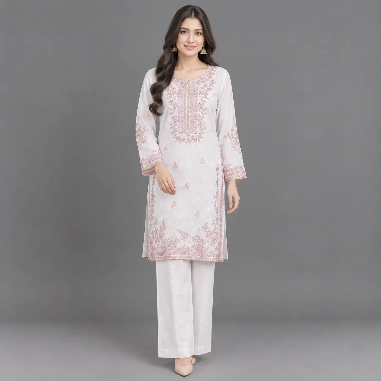 Embroidered 2-Piece Suit | Kehkashan Collection - Image 5